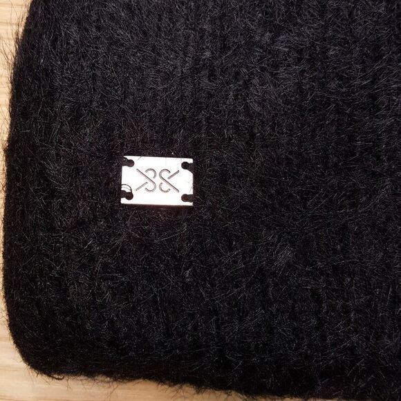 SOIA & KYO Hat Womens Beanie Black Fuzzy Knit Cuff Logo Winter JAYA main image 5